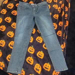 Pinstripe Skinny Jeans